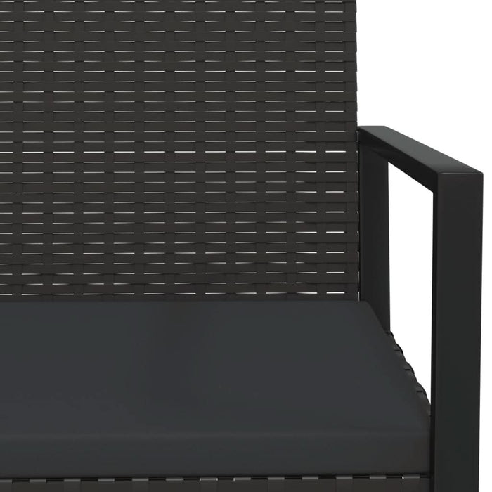 Set mobilier de grădină cu perne, 3 piese, negru, poliratan - WALTI WALTI