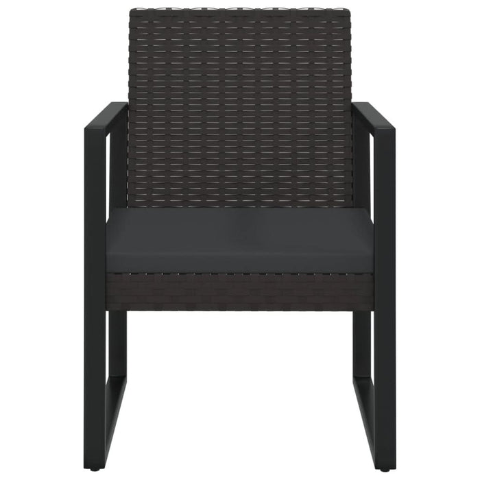 Set mobilier relaxare grădină 4 piese cu perne poliratan negru - WALTI WALTI