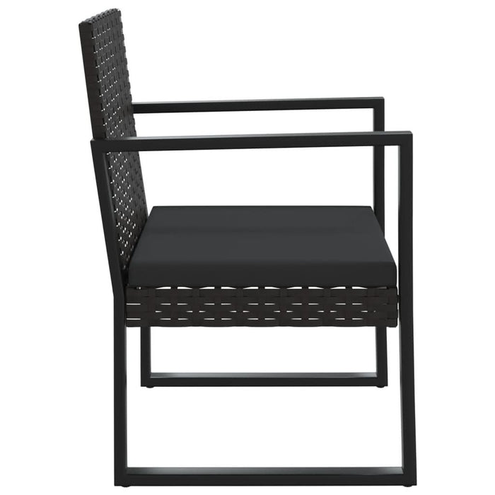 Set mobilier relaxare grădină 4 piese cu perne poliratan negru - WALTI WALTI