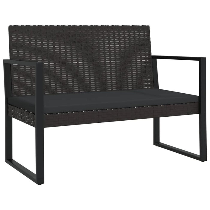 Set mobilier relaxare grădină 4 piese cu perne poliratan negru - WALTI WALTI