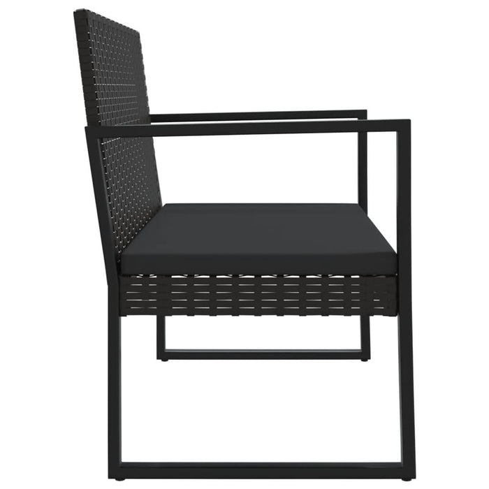 Set mobilier relaxare grădină 4 piese cu perne poliratan negru - WALTI WALTI