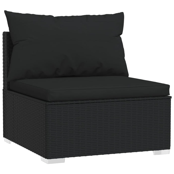 Set mobilier de grădină cu perne, 5 piese, negru, poliratan - WALTI WALTI