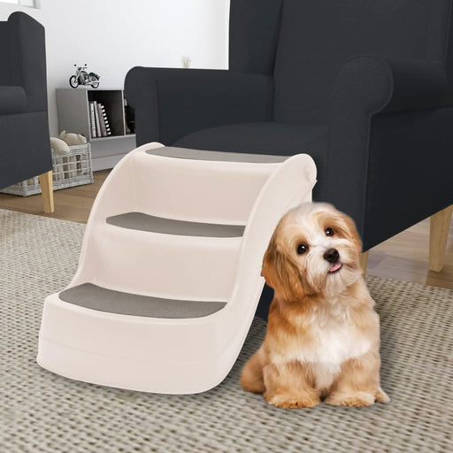 Scări pliabile pentru câini în 3 trepte crem 50x38x38cm plastic - WALTI WALTI