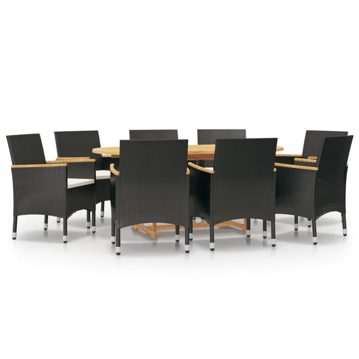 Set mobilier de grădină cu perne, negru, 9 piese - WALTI WALTI