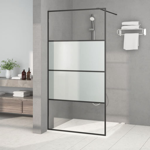 Perete cabină duș walk-in negru 100x195 cm sticlă ESG semi-mată - WALTI WALTI