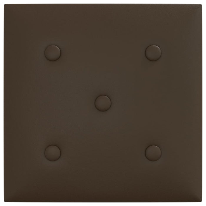 Panouri perete 12 buc. maro, 30x30 cm, piele ecologică 1,08 m² - WALTI WALTI