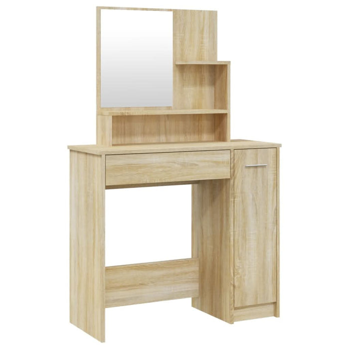 Masă de toaletă cu oglindă, stejar sonoma, 86,5x35x136 cm - WALTI WALTI