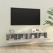 Dulapuri TV perete 2 buc. gri beton 100x30x30 cm lemn compozit - WALTI WALTI