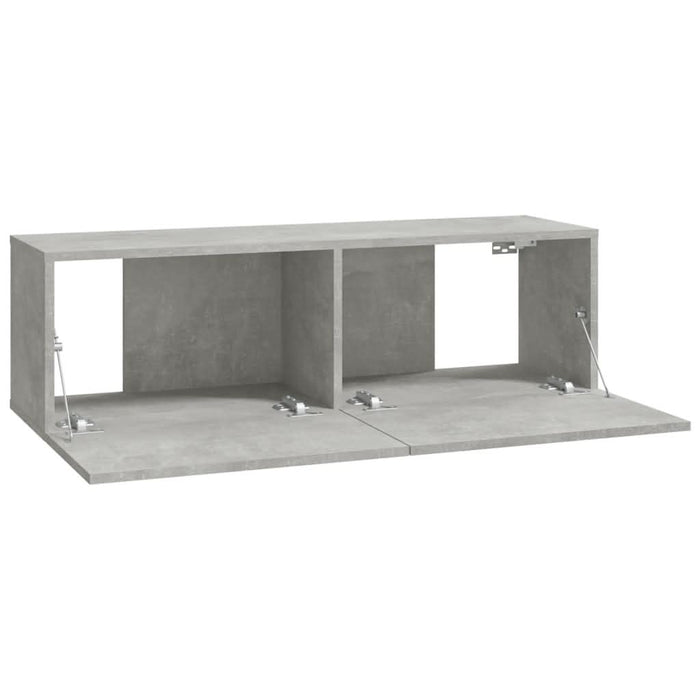 Dulapuri TV perete 2 buc. gri beton 100x30x30 cm lemn compozit - WALTI WALTI