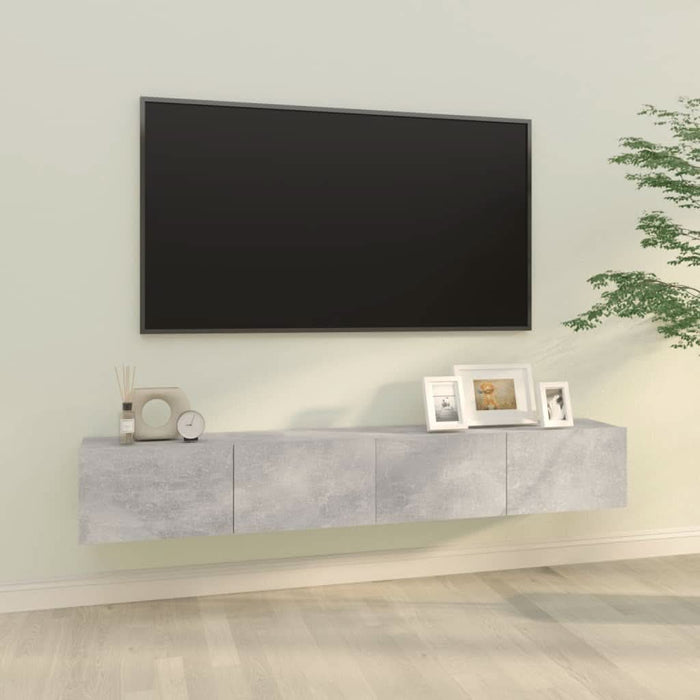 Dulapuri TV perete 2 buc. gri beton 100x30x30 cm lemn compozit - WALTI WALTI