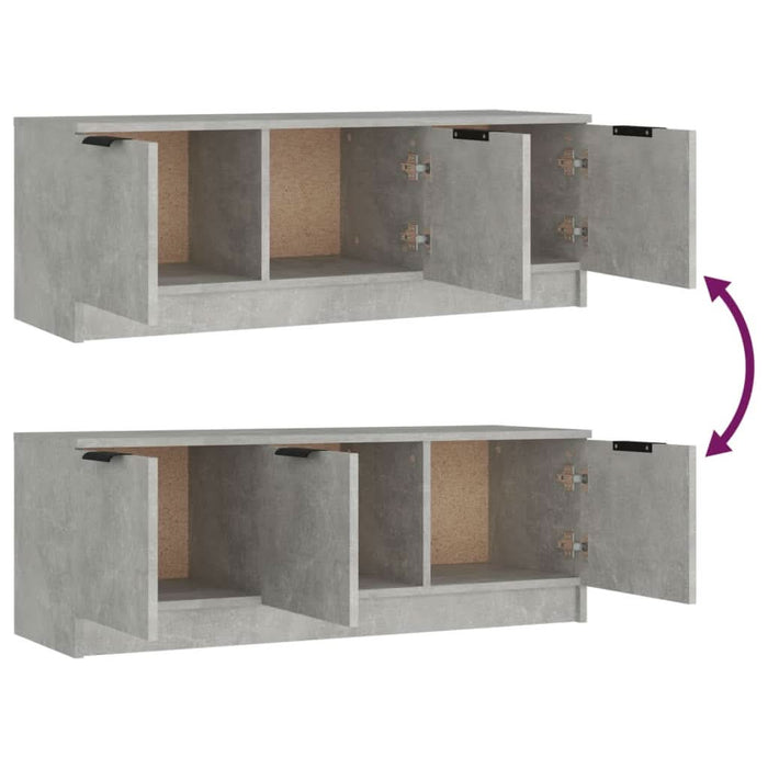Comodă TV, gri beton, 102x35x36,5 cm, lemn prelucrat - WALTI WALTI