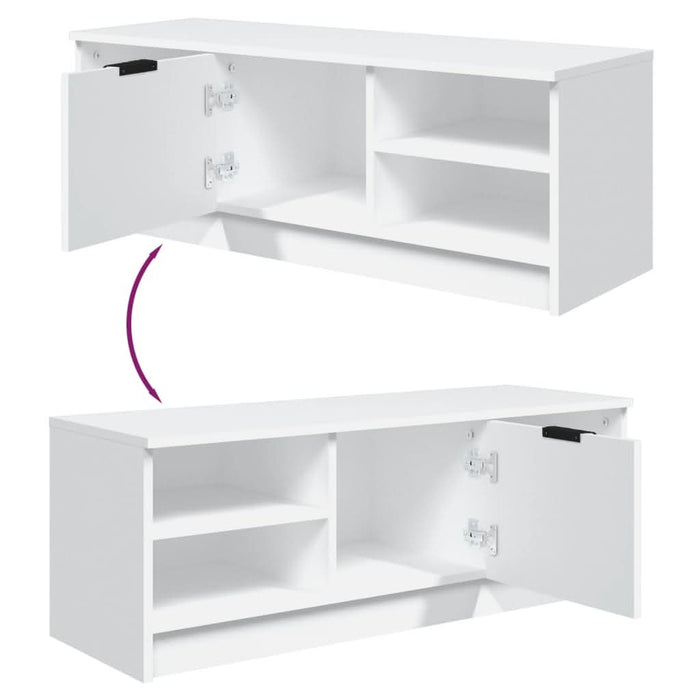 Comodă TV, alb, 102x35,5x36,5 cm, lemn compozit - WALTI WALTI