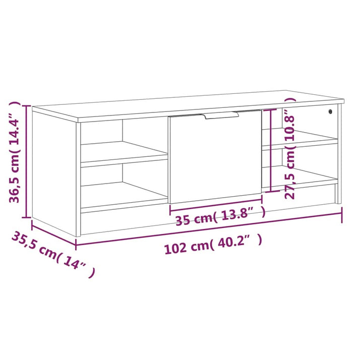 Comodă TV, alb, 102x35,5x36,5 cm, lemn compozit - WALTI WALTI