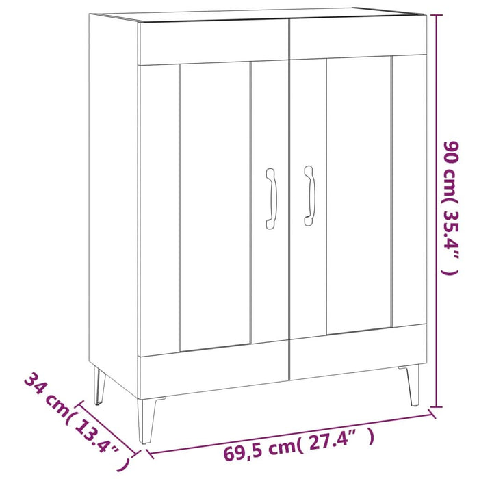 Servantă, alb extralucios, 69,5x34x90 cm, lemn compozit - WALTI WALTI