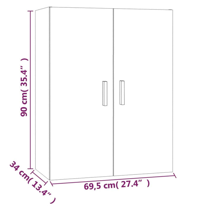 Dulap de perete suspendat, stejar sonoma, 69,5x34x90 cm - WALTI WALTI