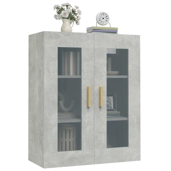 Dulap de perete suspendat, gri beton, 69,5x34x90 cm - WALTI WALTI