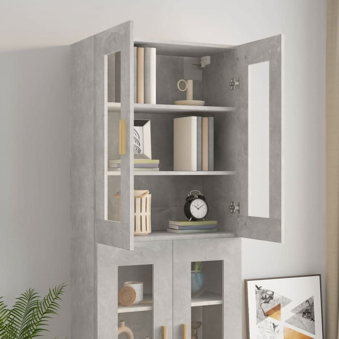 Dulap de perete suspendat, gri beton, 69,5x34x90 cm - WALTI WALTI