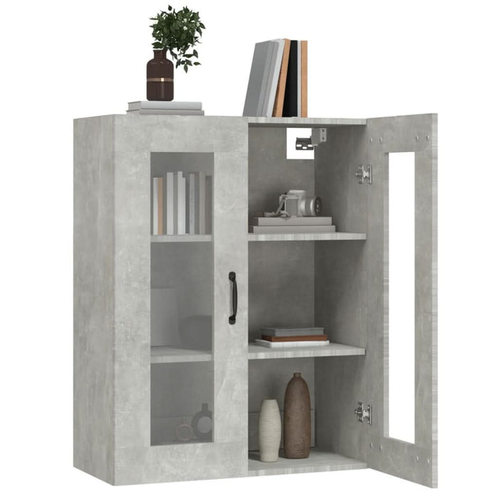 Dulap de perete suspendat, gri beton, 69,5x34x90 cm - WALTI WALTI