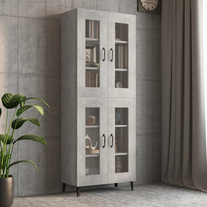 Dulap de perete suspendat, gri beton, 69,5x34x90 cm - WALTI WALTI