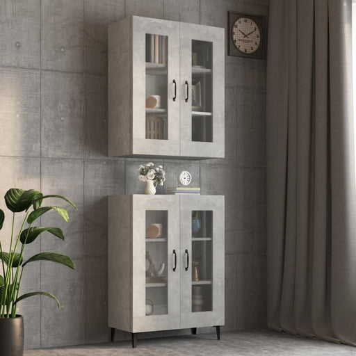 Dulap de perete suspendat, gri beton, 69,5x34x90 cm - WALTI WALTI