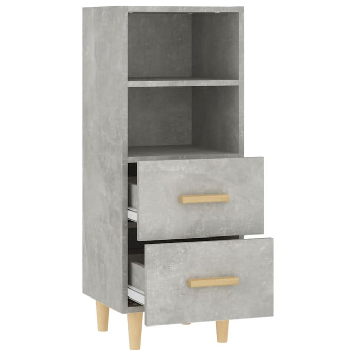 Servantă, gri beton, 34,5x34x90 cm, lemn compozit - WALTI WALTI