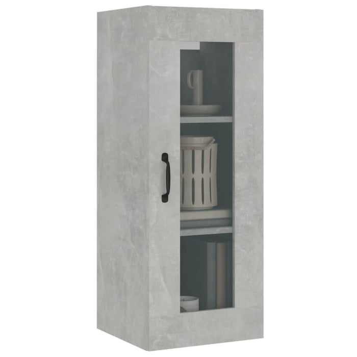 Dulap de perete suspendat, gri beton, 34,5x34x90 cm - WALTI WALTI
