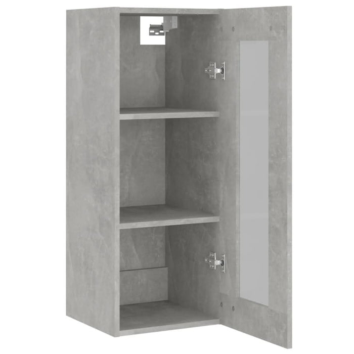Dulap de perete suspendat, gri beton, 34,5x34x90 cm - WALTI WALTI