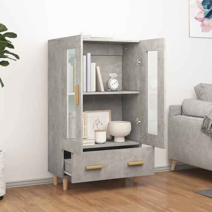 Dulap înalt, gri beton, 70x31x115 cm, lemn compozit - WALTI WALTI