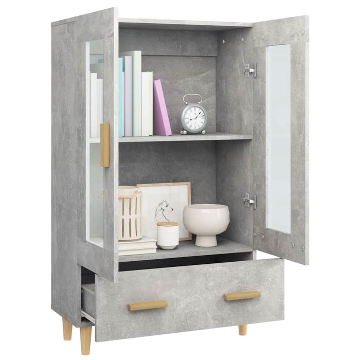 Dulap înalt, gri beton, 70x31x115 cm, lemn compozit - WALTI WALTI