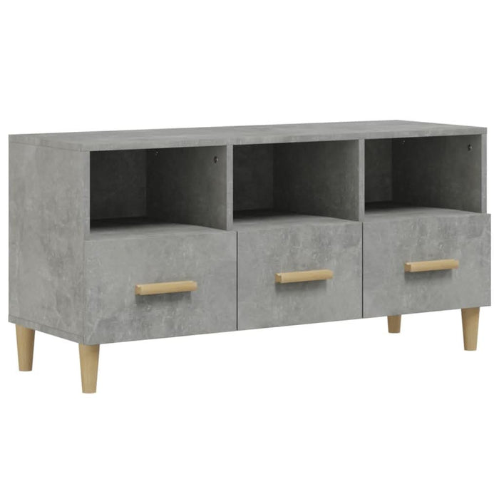 Dulap TV, gri beton, 102x36x50 cm, lemn prelucrat - WALTI WALTI