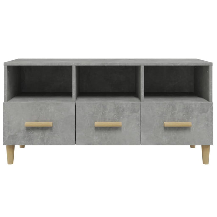 Dulap TV, gri beton, 102x36x50 cm, lemn prelucrat - WALTI WALTI