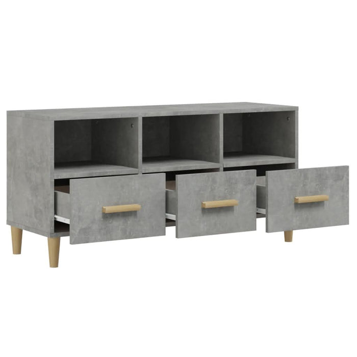 Dulap TV, gri beton, 102x36x50 cm, lemn prelucrat - WALTI WALTI