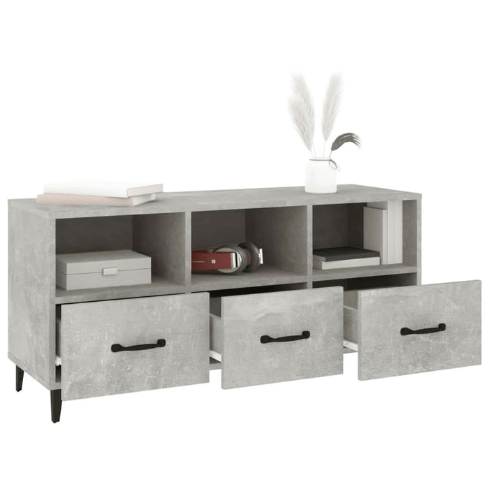 Comodă TV, gri beton, 102x35x50 cm, lemn compozit - WALTI WALTI