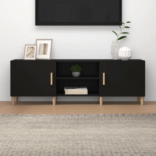 Comodă TV, negru, 150x30x50 cm, lemn compozit - WALTI WALTI