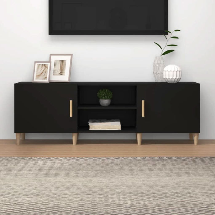 Comodă TV, negru, 150x30x50 cm, lemn compozit - WALTI WALTI