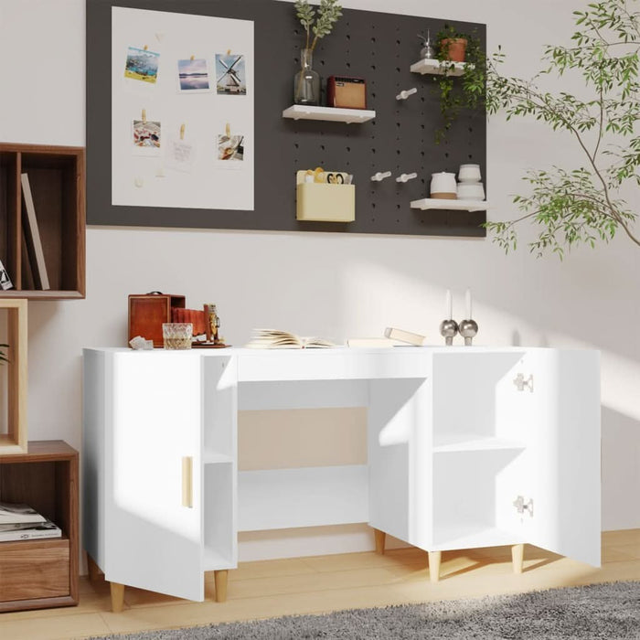 Birou, alb, 140x50x75 cm, lemn compozit - WALTI WALTI