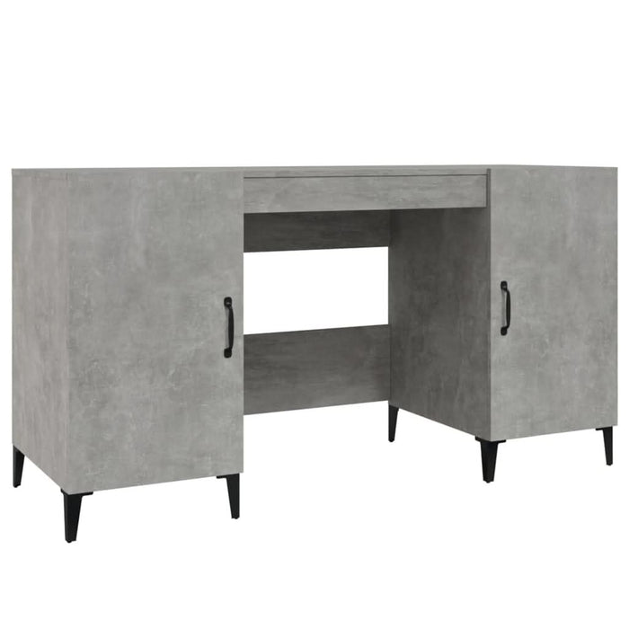 Birou, gri beton, 140x50x75 cm, lemn compozit - WALTI WALTI