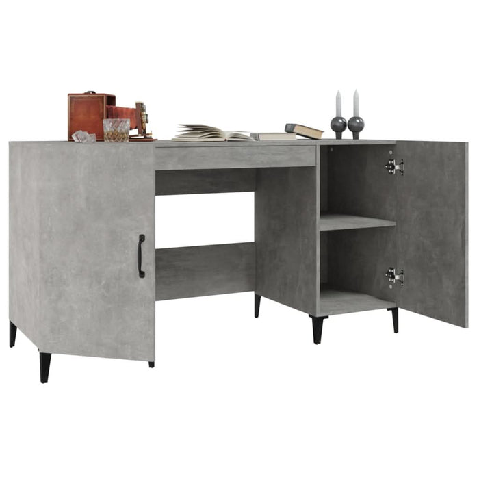 Birou, gri beton, 140x50x75 cm, lemn compozit - WALTI WALTI