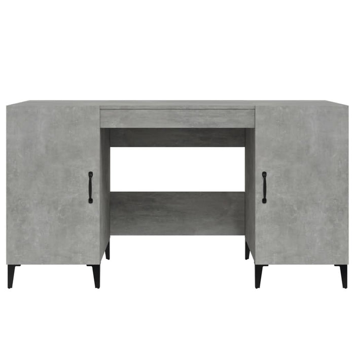 Birou, gri beton, 140x50x75 cm, lemn compozit - WALTI WALTI