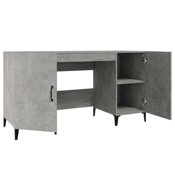 Birou, gri beton, 140x50x75 cm, lemn compozit - WALTI WALTI