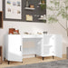 Birou, alb extralucios, 140x50x75 cm, lemn compozit - WALTI WALTI