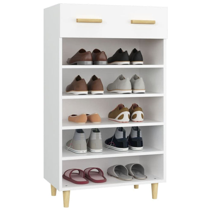 Pantofar, alb, 60x35x105 cm, lemn compozit - WALTI WALTI