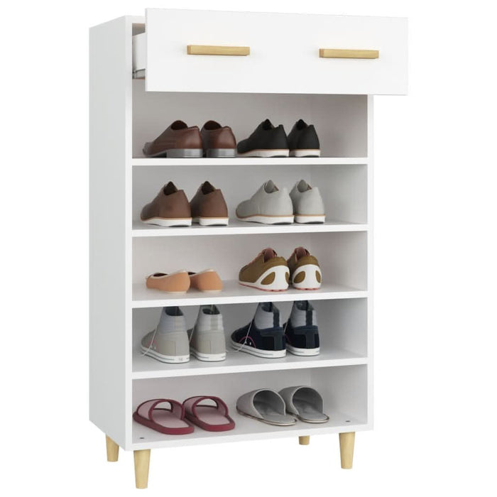 Pantofar, alb, 60x35x105 cm, lemn compozit - WALTI WALTI