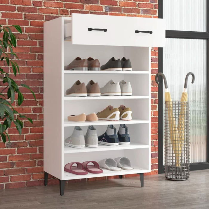 Pantofar, alb, 60x35x105 cm, lemn compozit - WALTI WALTI