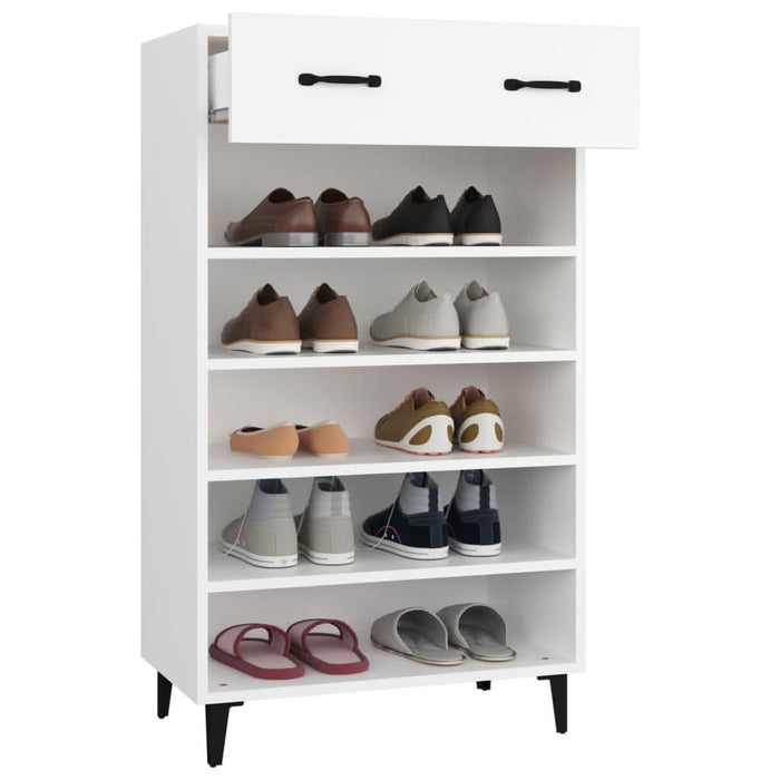 Pantofar, alb, 60x35x105 cm, lemn compozit - WALTI WALTI
