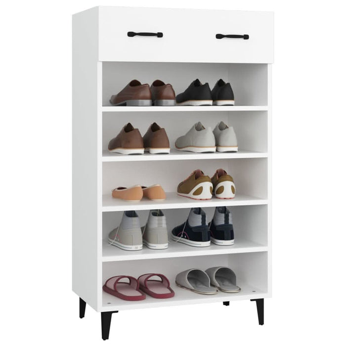Pantofar, alb, 60x35x105 cm, lemn compozit - WALTI WALTI
