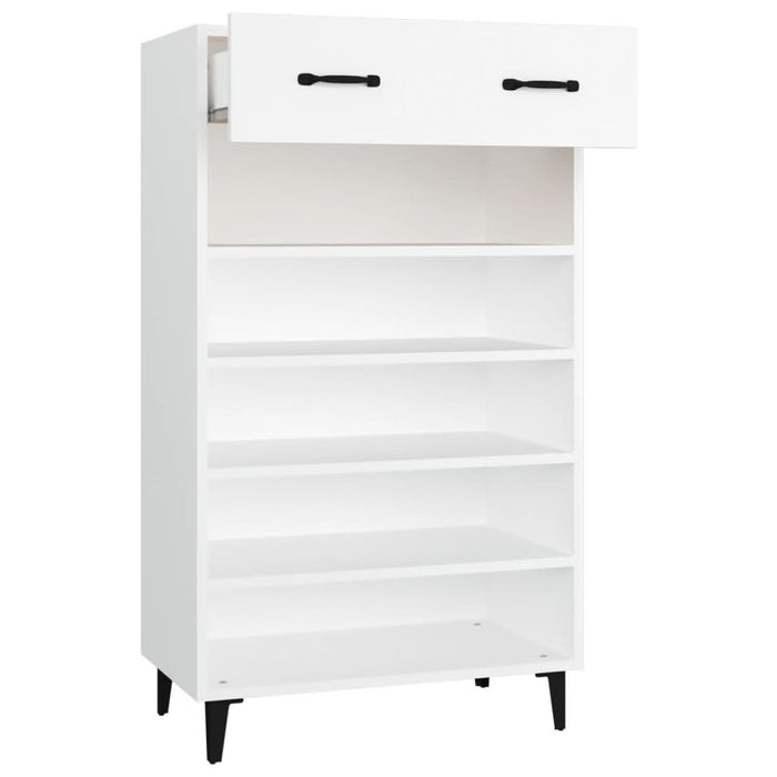 Pantofar, alb, 60x35x105 cm, lemn compozit - WALTI WALTI