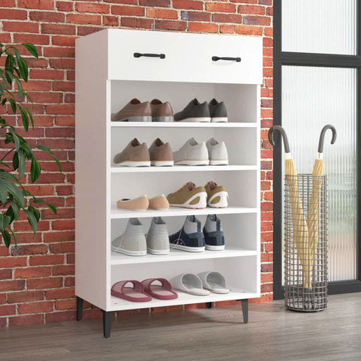 Pantofar, alb, 60x35x105 cm, lemn compozit - WALTI WALTI