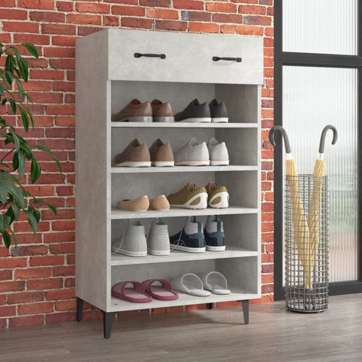 Pantofar, gri beton, 60x35x105 cm, lemn compozit - WALTI WALTI