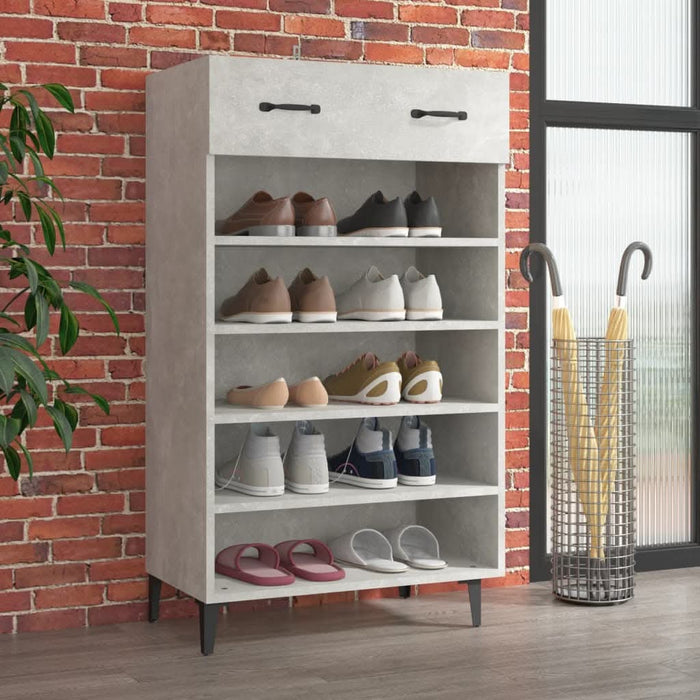 Pantofar, gri beton, 60x35x105 cm, lemn compozit - WALTI WALTI